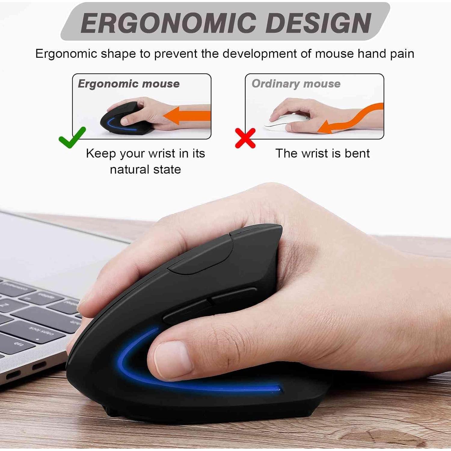 Ratón Ergonómico Inalámbrico UrbanX para Mano Derecha - Diseño Vertical