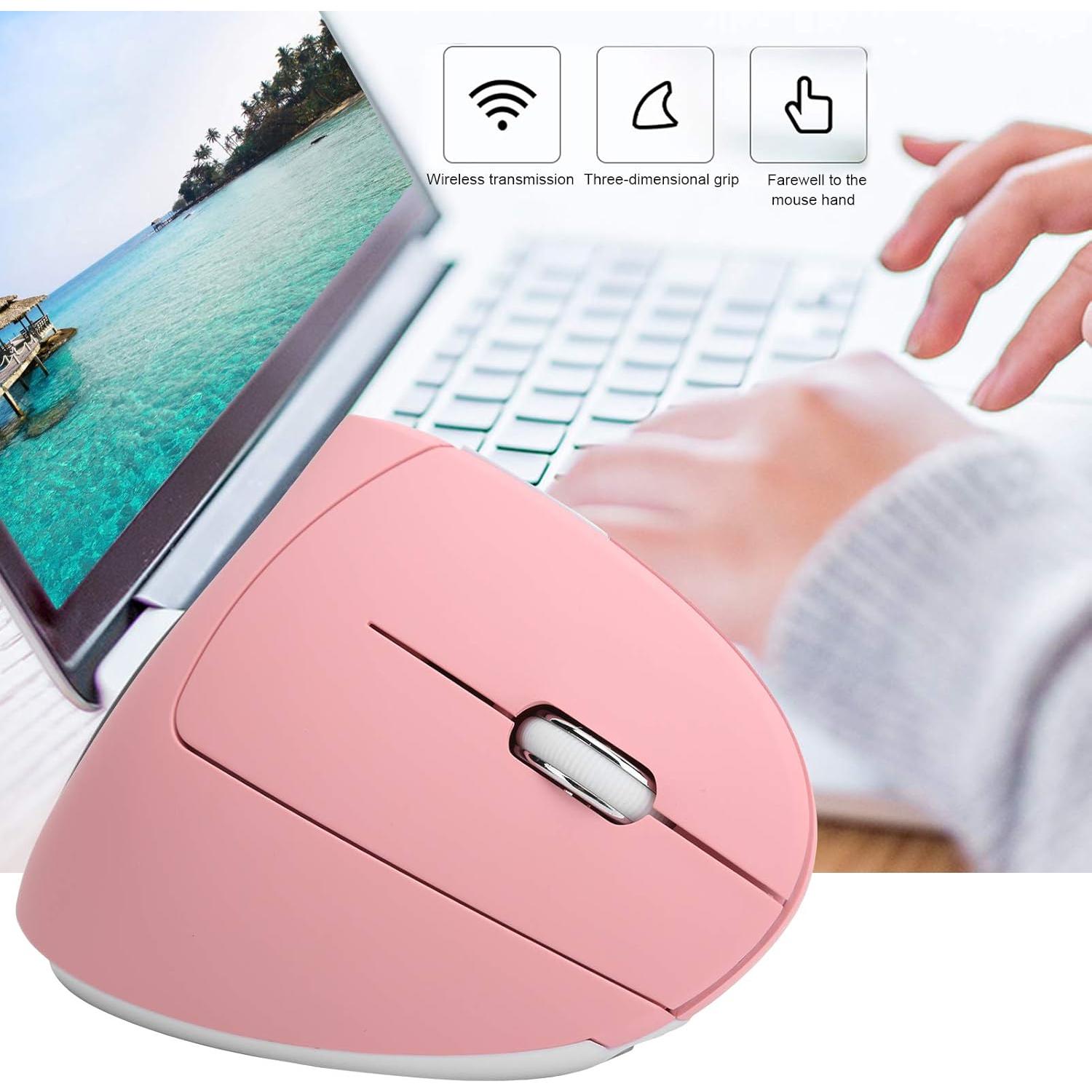 Ratón Vertical Ergonómico Hilitand 2.4G RGB 2400DPI para PC