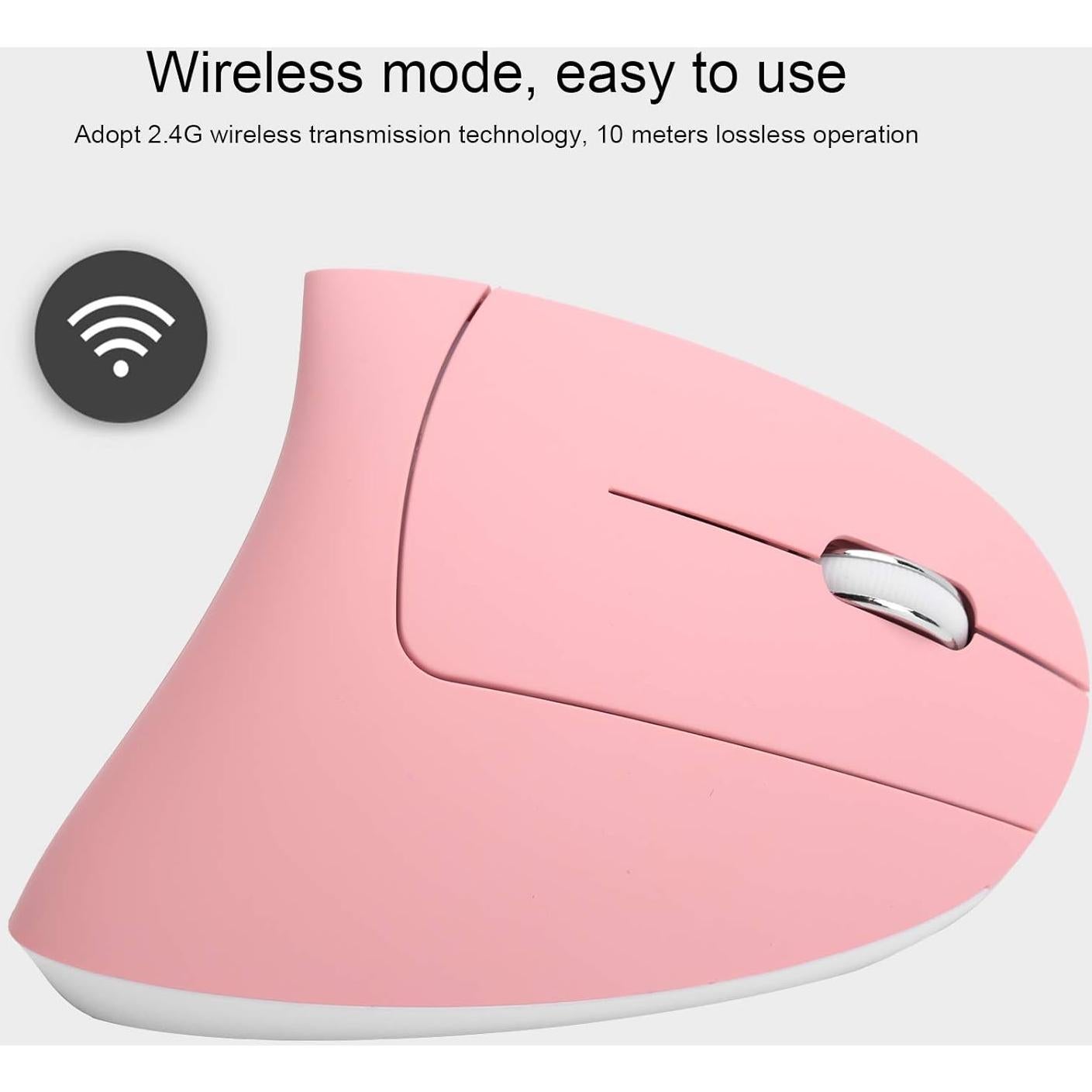 Ratón Vertical Ergonómico Hilitand 2.4G RGB 2400DPI para PC