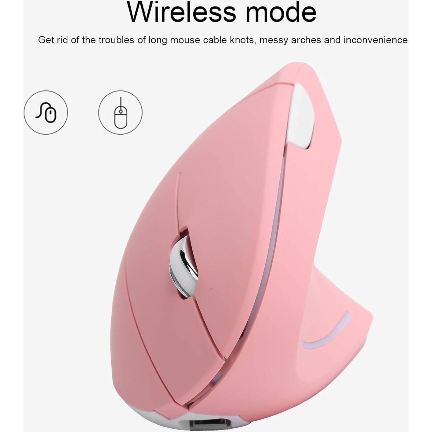 Ratón Vertical Ergonómico Hilitand 2.4G RGB 2400DPI para PC