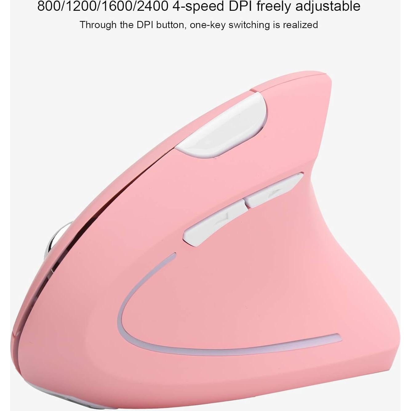 Ratón Vertical Ergonómico Hilitand 2.4G RGB 2400DPI para PC