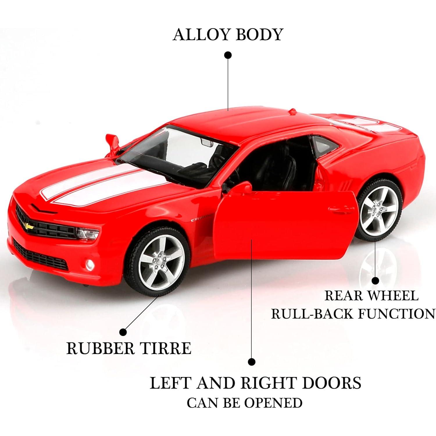 Coche de metal a escala 1/36 TOKAXI Chevy Camaro 2010 rojo