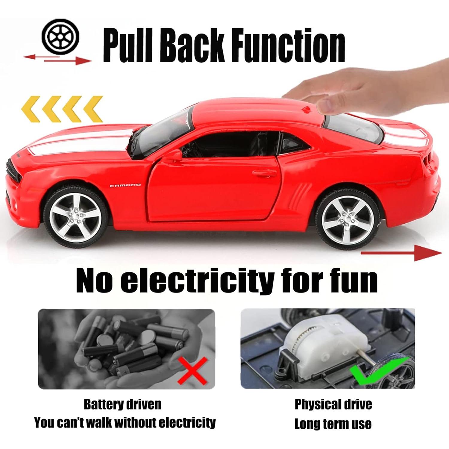 Coche de metal a escala 1/36 TOKAXI Chevy Camaro 2010 rojo