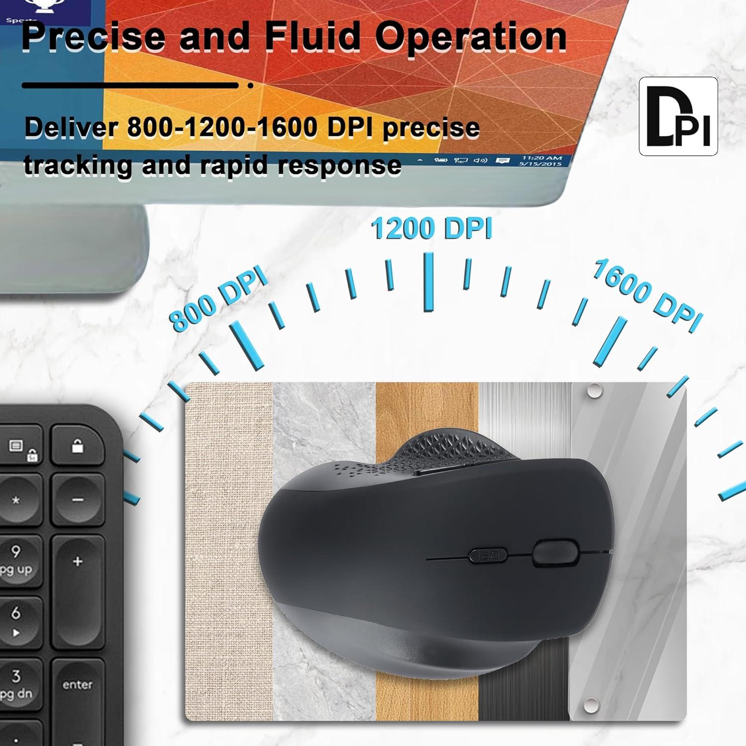 Ratón Inalámbrico Ergonómico CHUYI Vertical Bluetooth 5.2