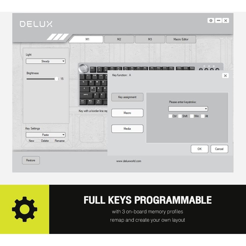 Combo Teclado Mecánico y Ratón Ergonómico DeLUX RGB