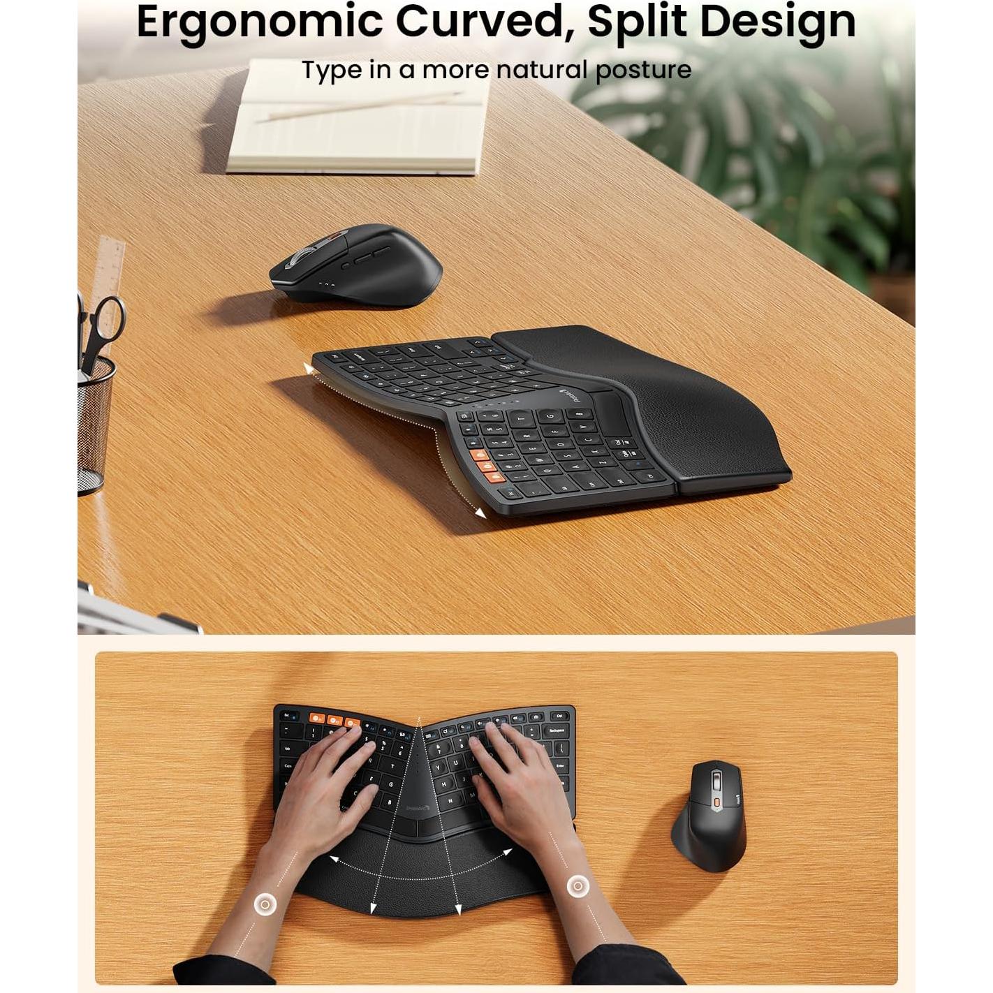 Teclado Ergonómico Bluetooth ProtoArc EKM04 Combo Inalámbrico