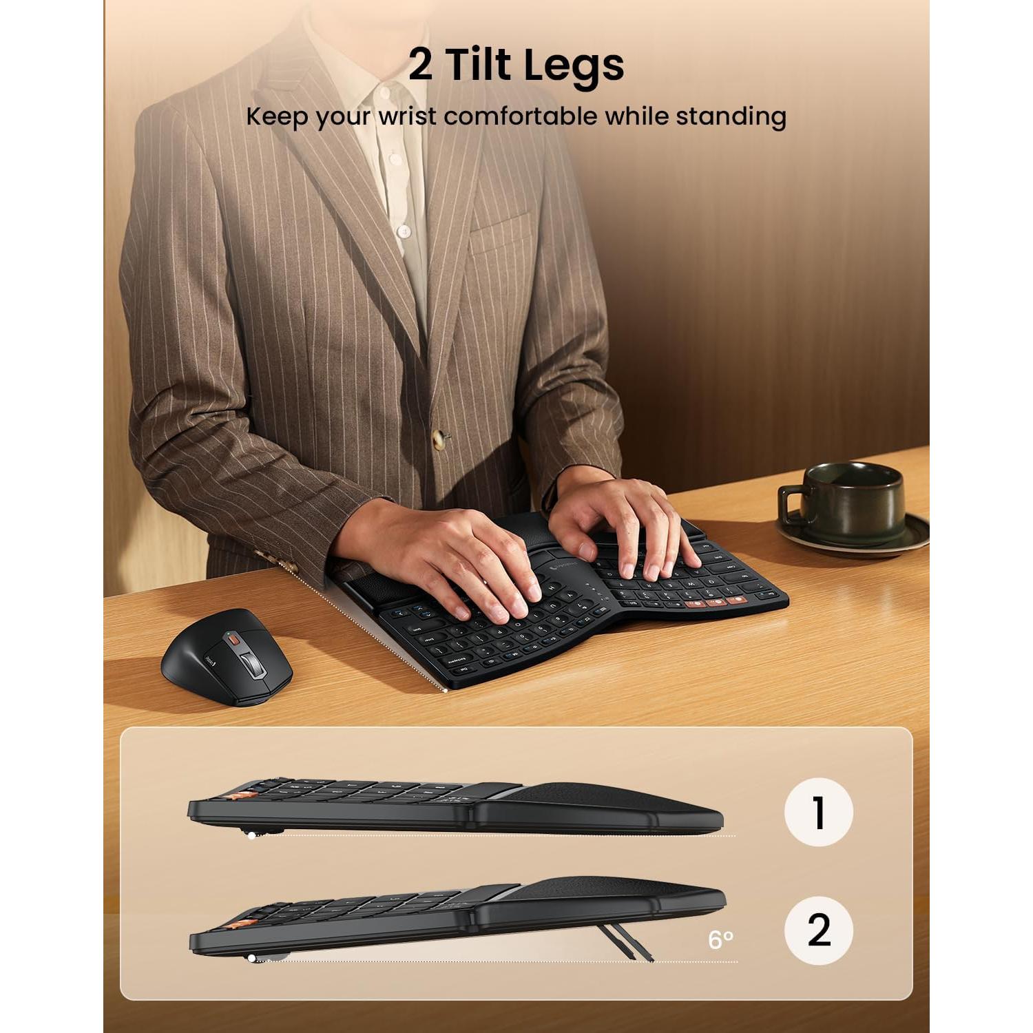 Teclado Ergonómico Bluetooth ProtoArc EKM04 Combo Inalámbrico