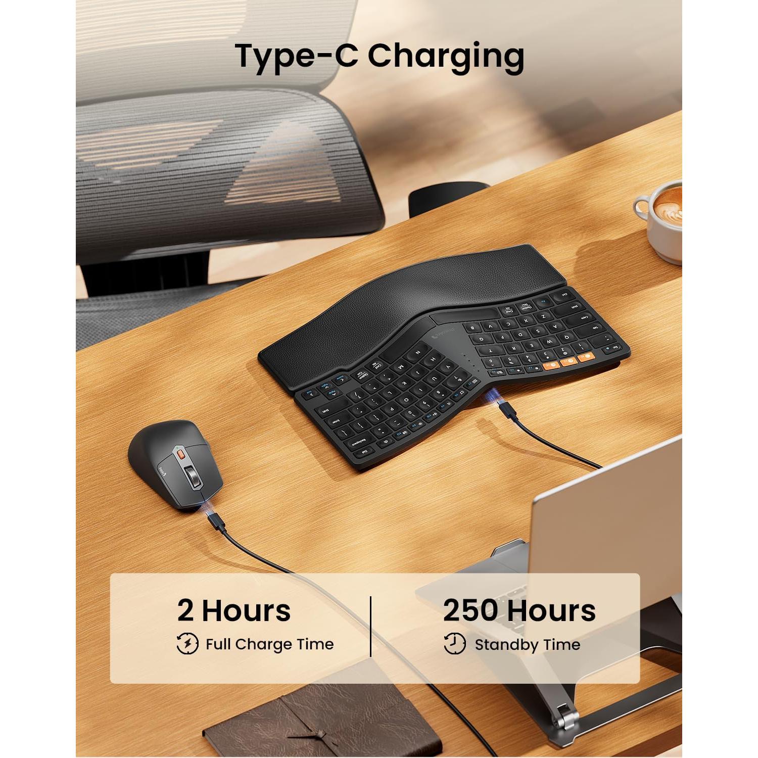 Teclado Ergonómico Bluetooth ProtoArc EKM04 Combo Inalámbrico