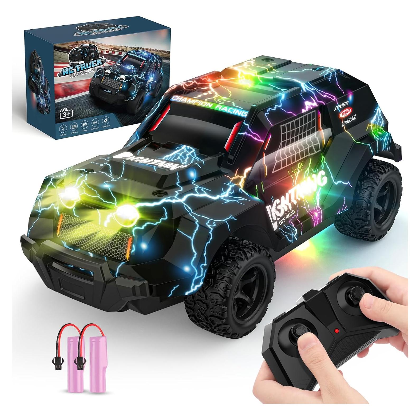Coche RC Todo Terreno Growsly 1/24 con Luces para Niños 3-8 Años