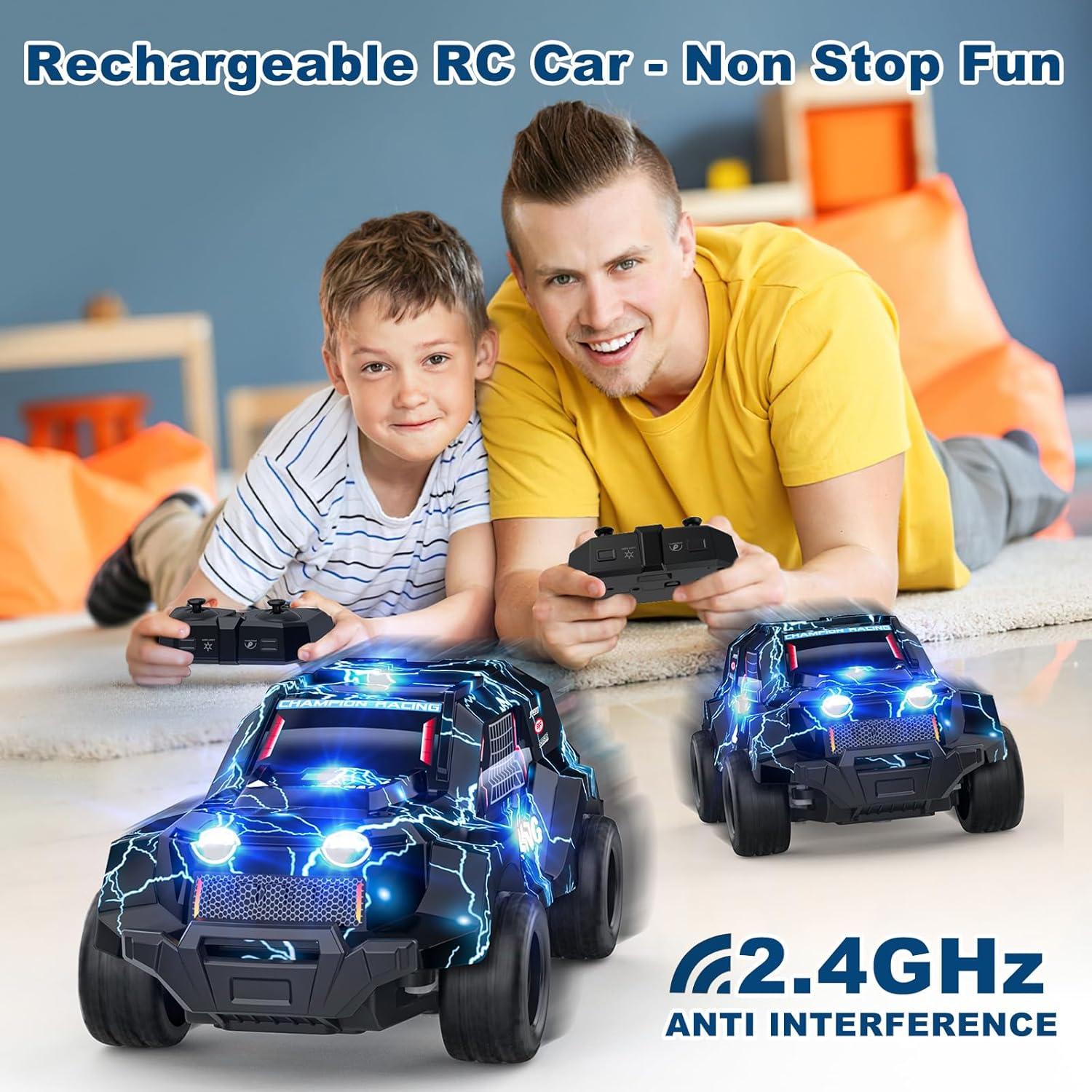 Coche RC Todo Terreno Growsly 1/24 con Luces para Niños 3-8 Años