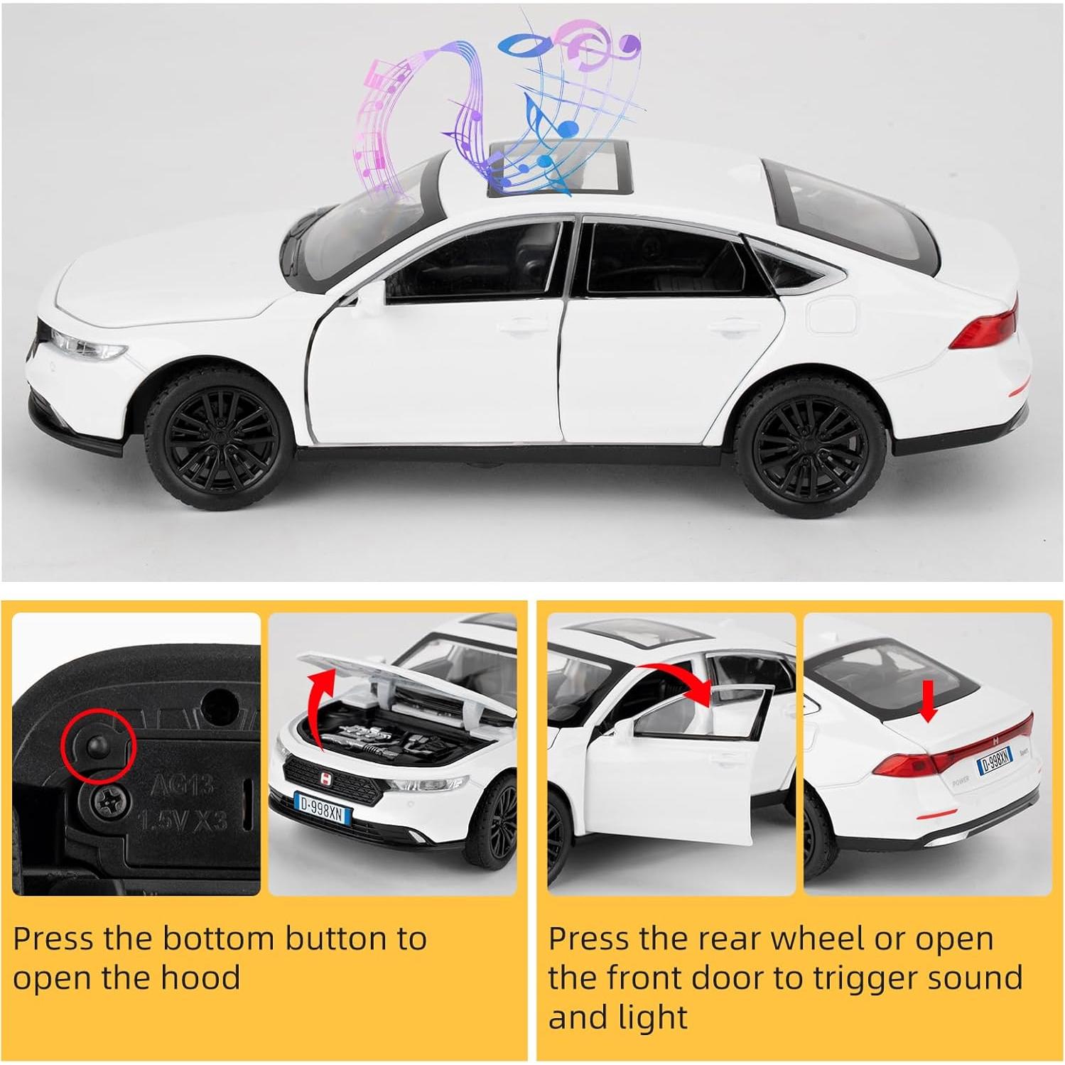 Coche de Juguete Accord Guarsiliymi 1:32 con Luz y Sonido