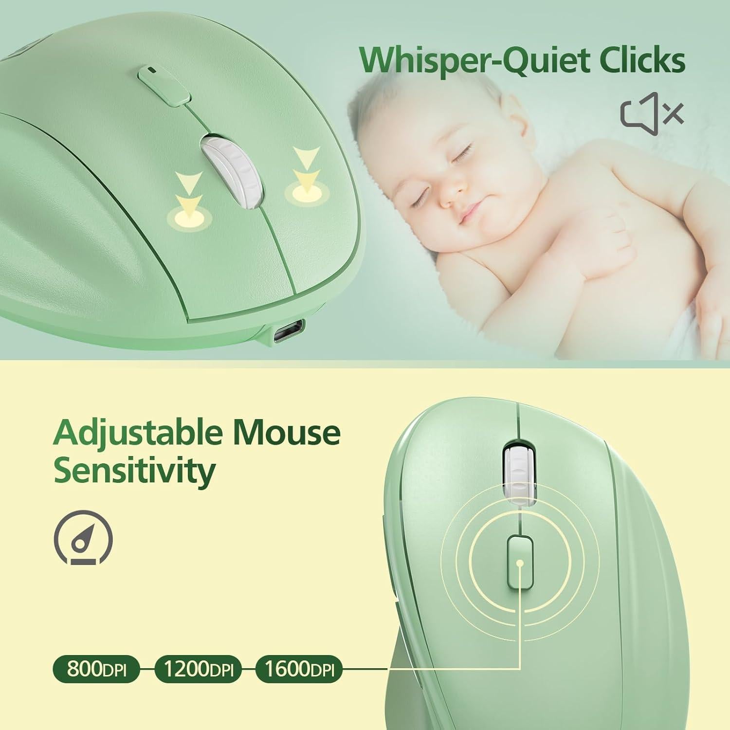 Ratón Vertical Inalámbrico Micropack MP-V01B Verde 3 Modos