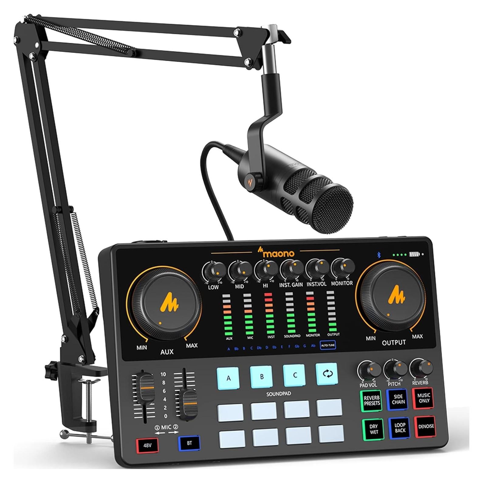 Interfaz de Audio MAONO AME2C Pro con Micrófono XLR