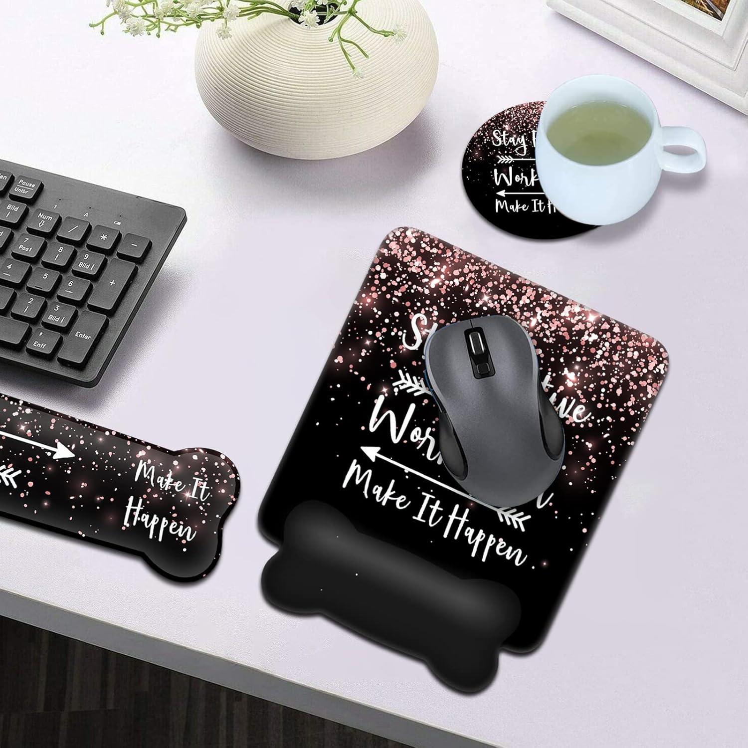 Reposamuñecas ergonómico SOTWONSO + almohadilla mouse 43.9x20cm