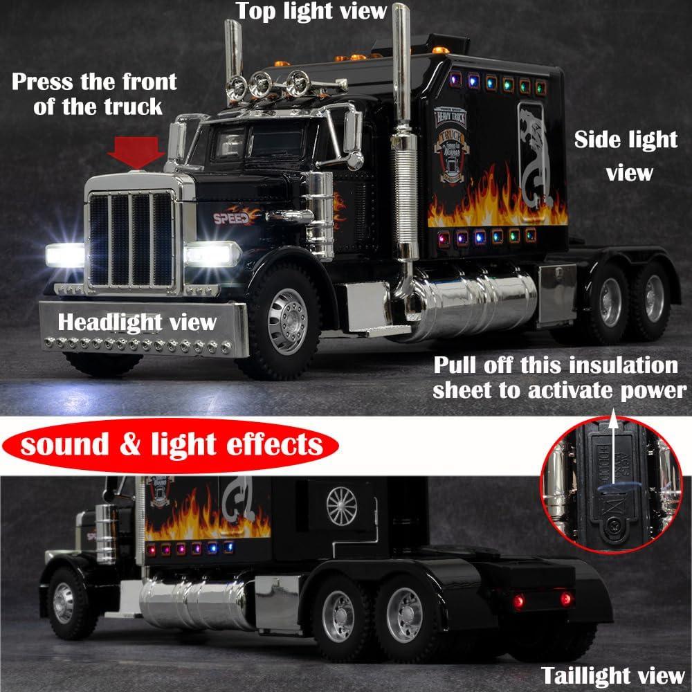Camión Semi Pesado 1:24 Therina con Luces y Sonidos