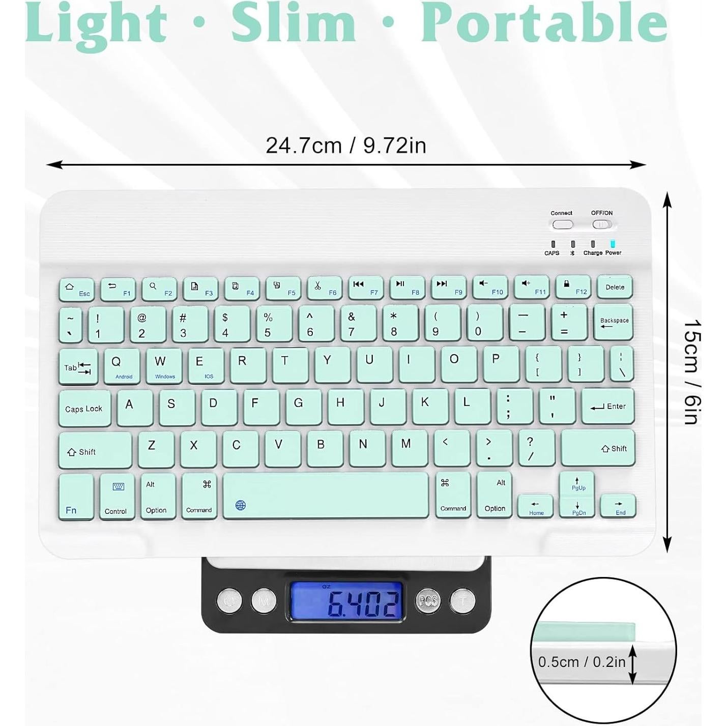 Combo Teclado y Ratón Bluetooth UrbanX KB030 Verde Azulado