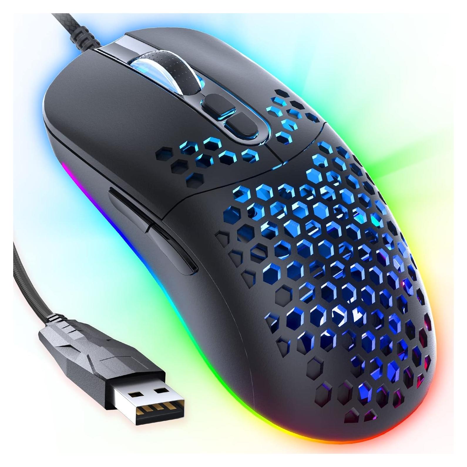 Ratón Gaming CYD C306 Ultraligero 70g RGB 7200 DPI 7 Botones