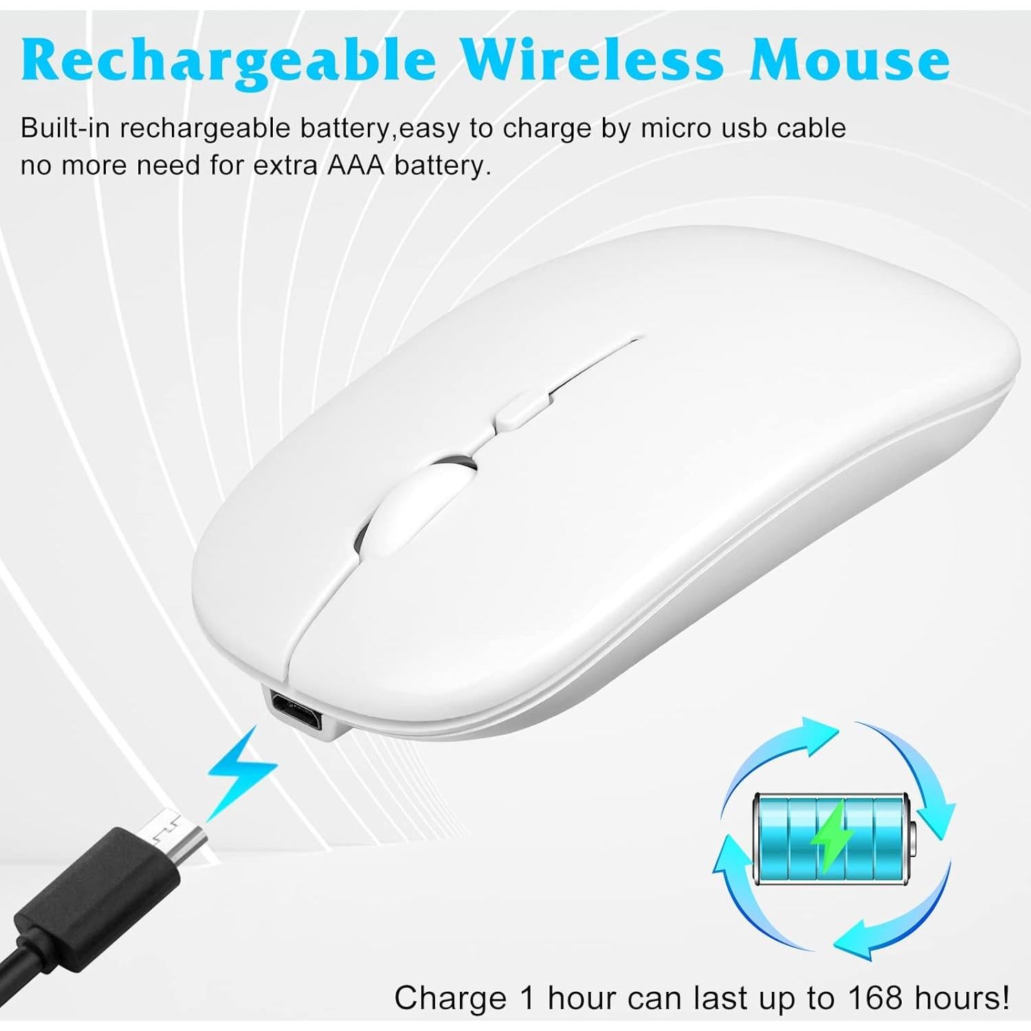 Combo Teclado y Ratón Bluetooth UrbanX KB030 Ergonómico Blanco