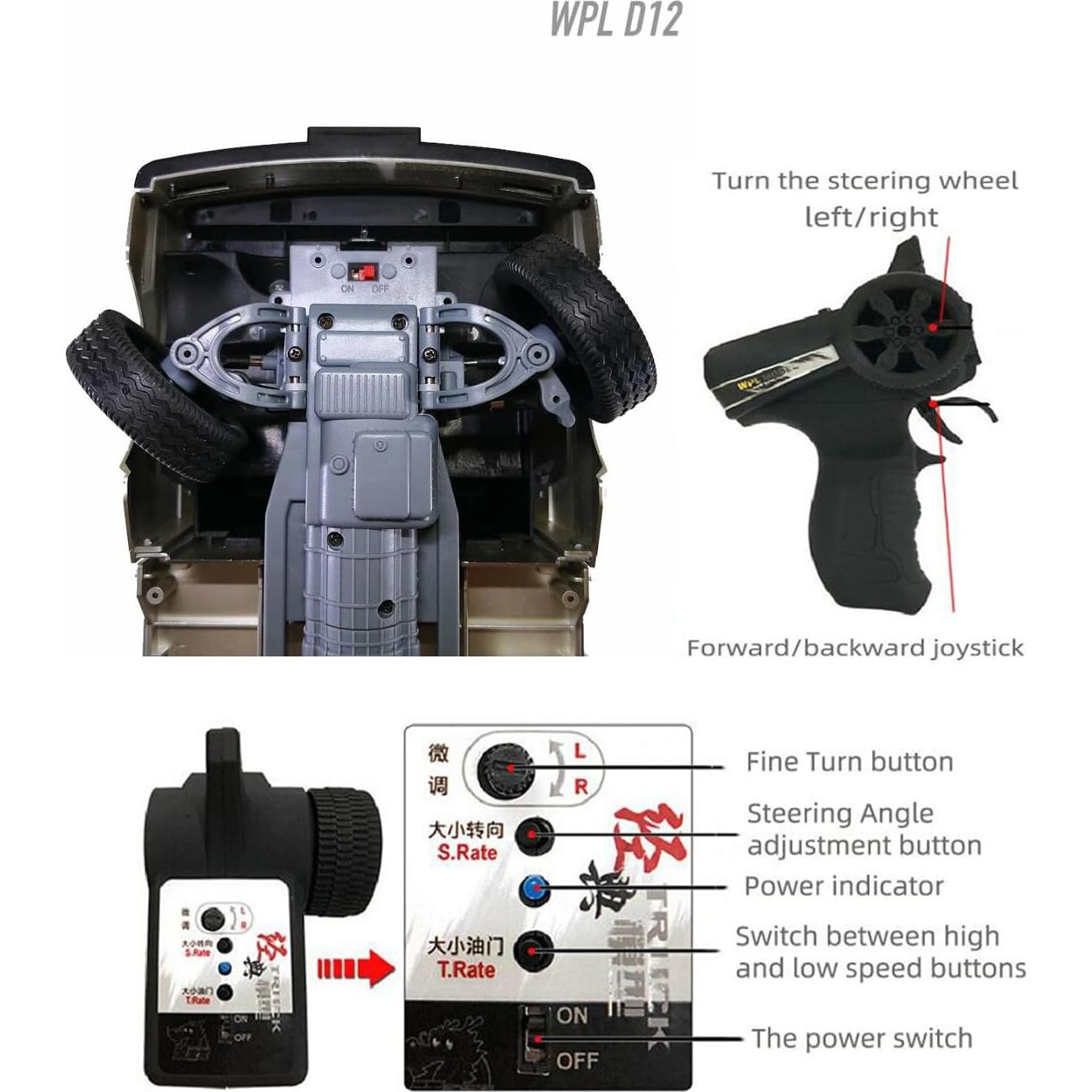 Coche RC WPL D12 1/10 Drift Todo Terreno 20 km/h 2.4G