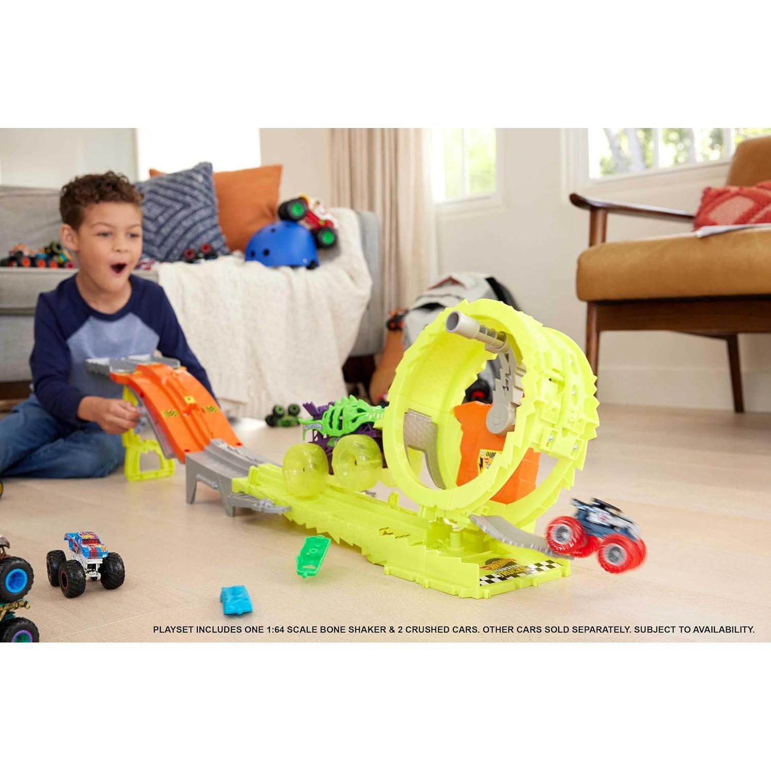 Juego de Pista Hot Wheels Monster Trucks Mattel Skelesaurus