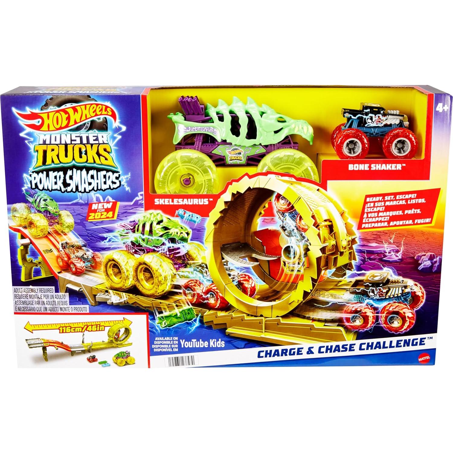 Juego de Pista Hot Wheels Monster Trucks Mattel Skelesaurus