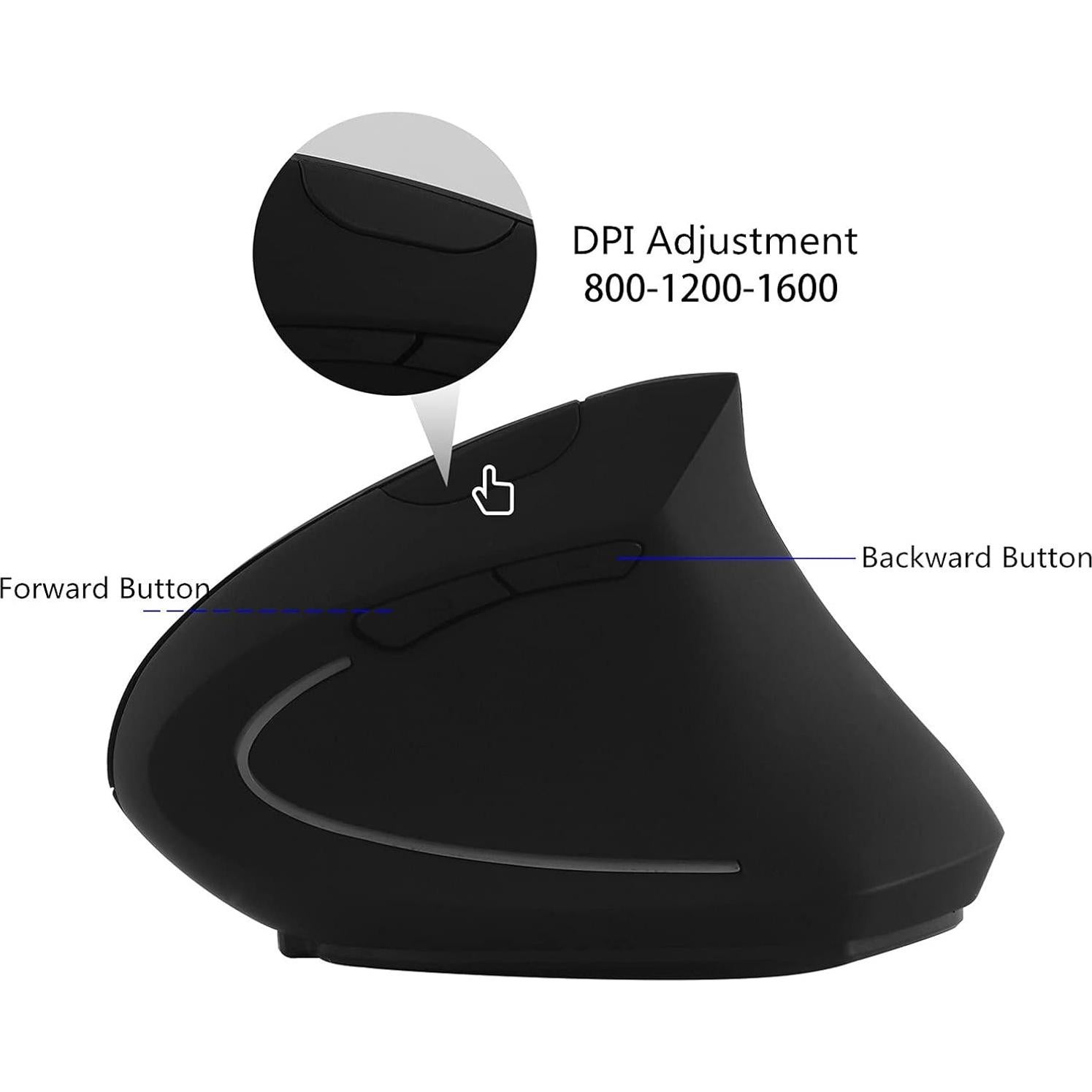 Ratón Vertical Inalámbrico Ergonómico FLY WAY 800/1200/1600 DPI