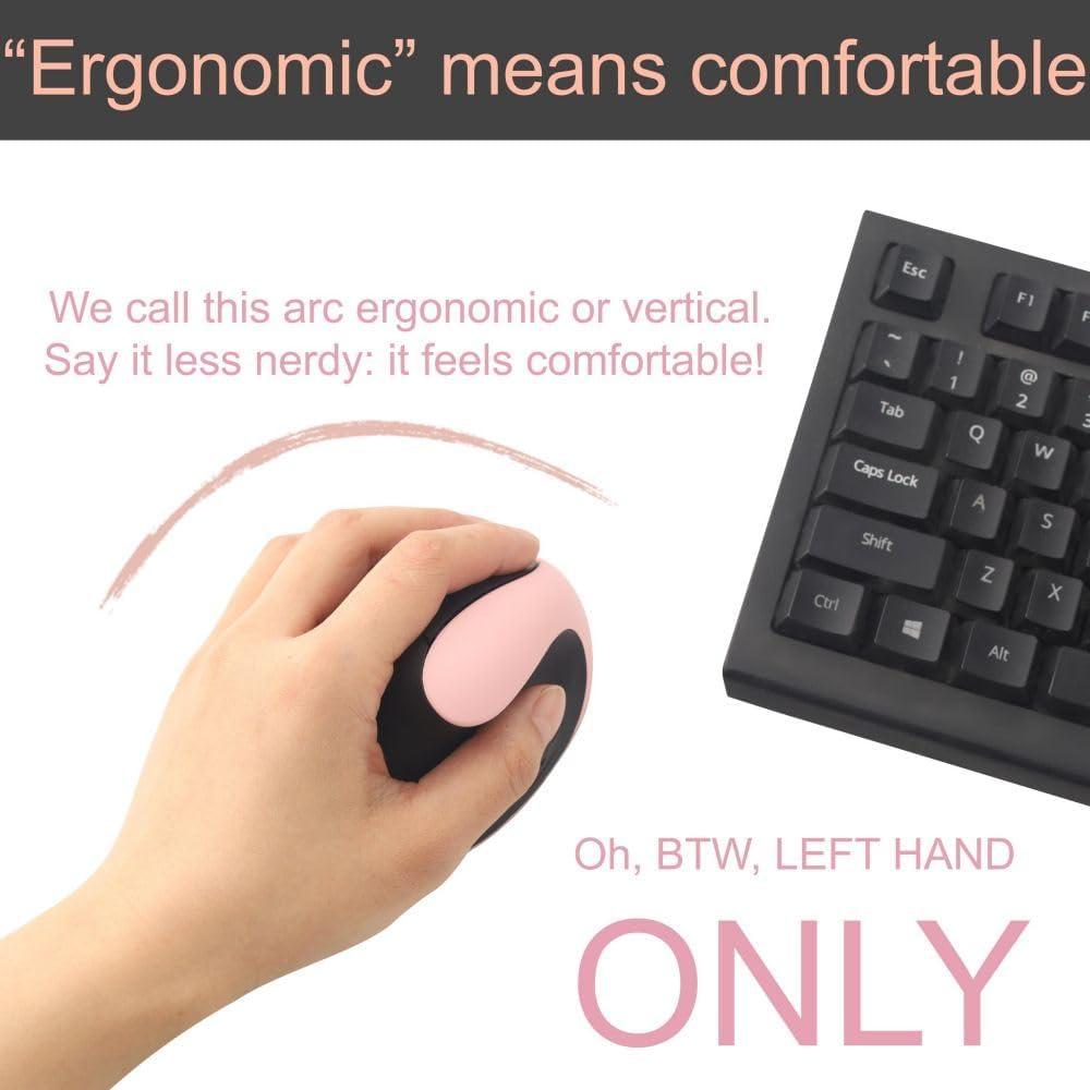 Ratón Inalámbrico Ergonómico para Zurdos URBY Rosa 2024