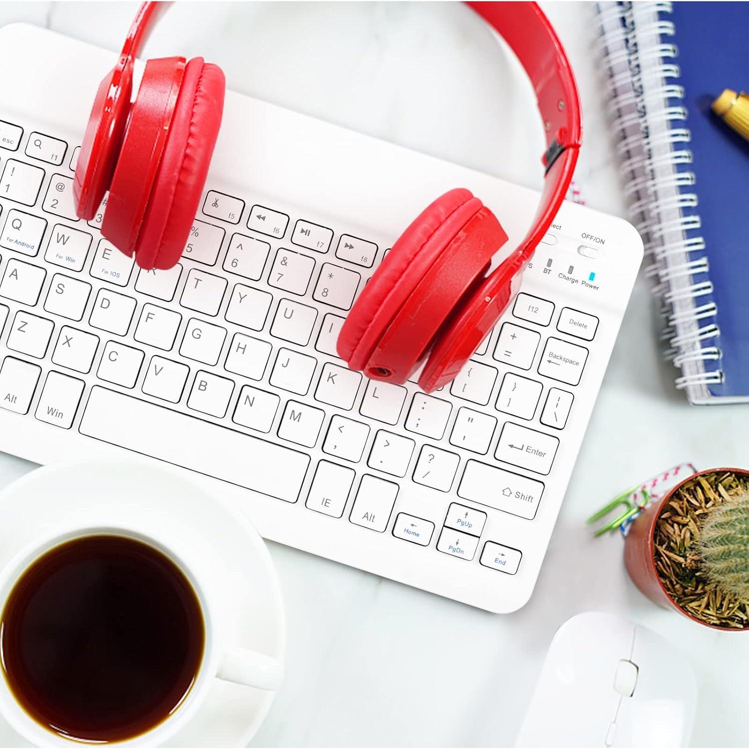 Combo Teclado y Ratón Bluetooth UrbanX KB030 Ergonómico Blanco