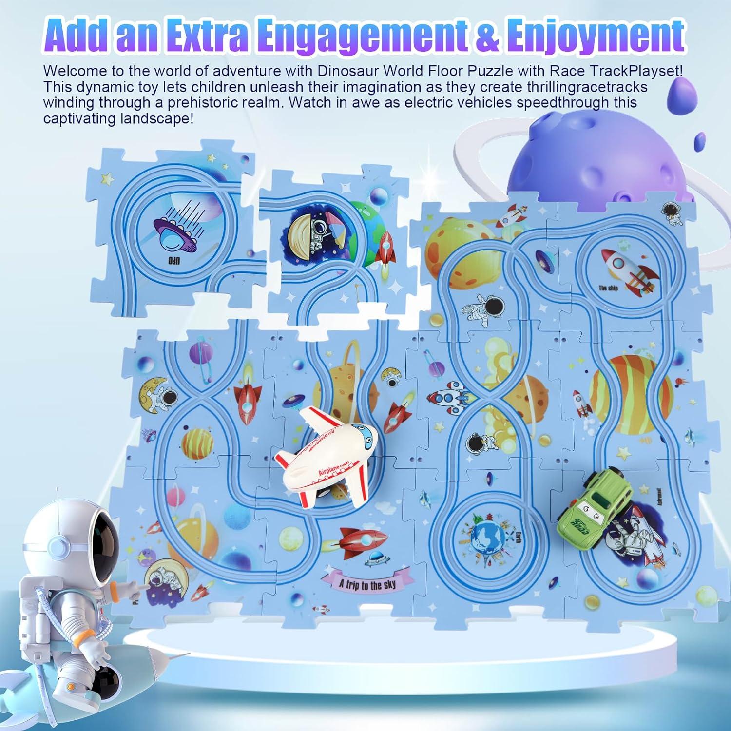 Juego de Pista de Autos Puzzle Racer Niville 12 Piezas