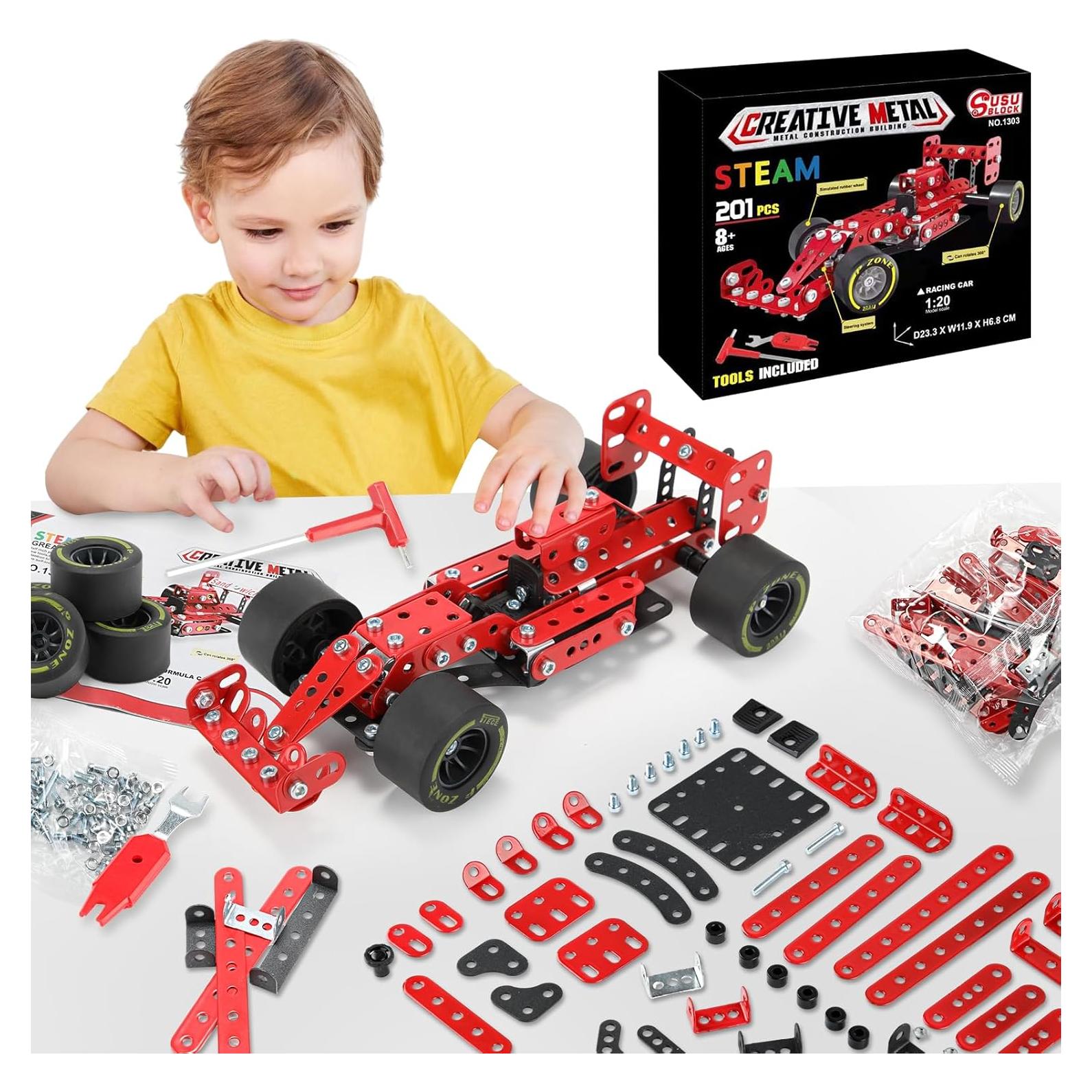 Kit de Construcción Coche de Carreras BESTYMXY 1:20 Metal 201 Piezas