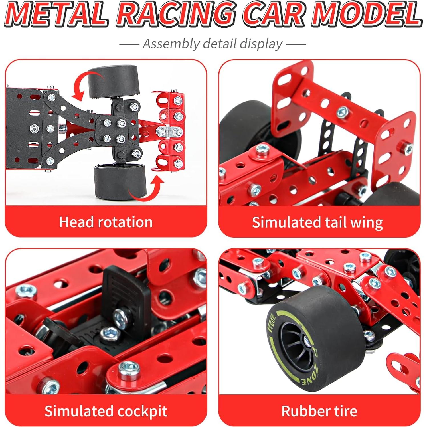 Kit de Construcción Coche de Carreras BESTYMXY 1:20 Metal 201 Piezas
