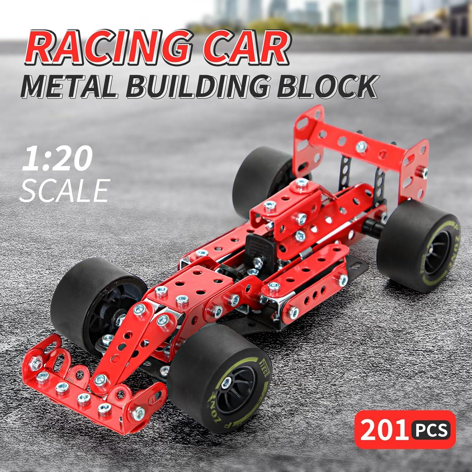 Kit de Construcción Coche de Carreras BESTYMXY 1:20 Metal 201 Piezas
