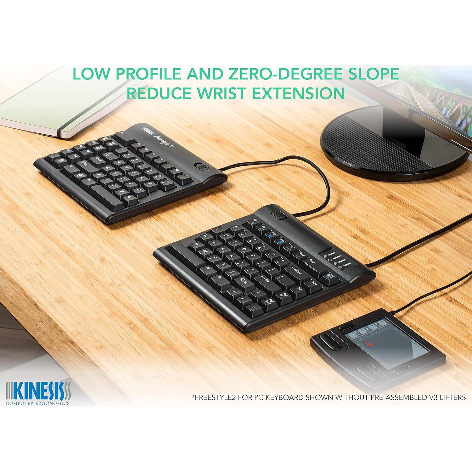 Teclado Ergonómico Kinesis Freestyle2 USB-A con Elevadores VIP3