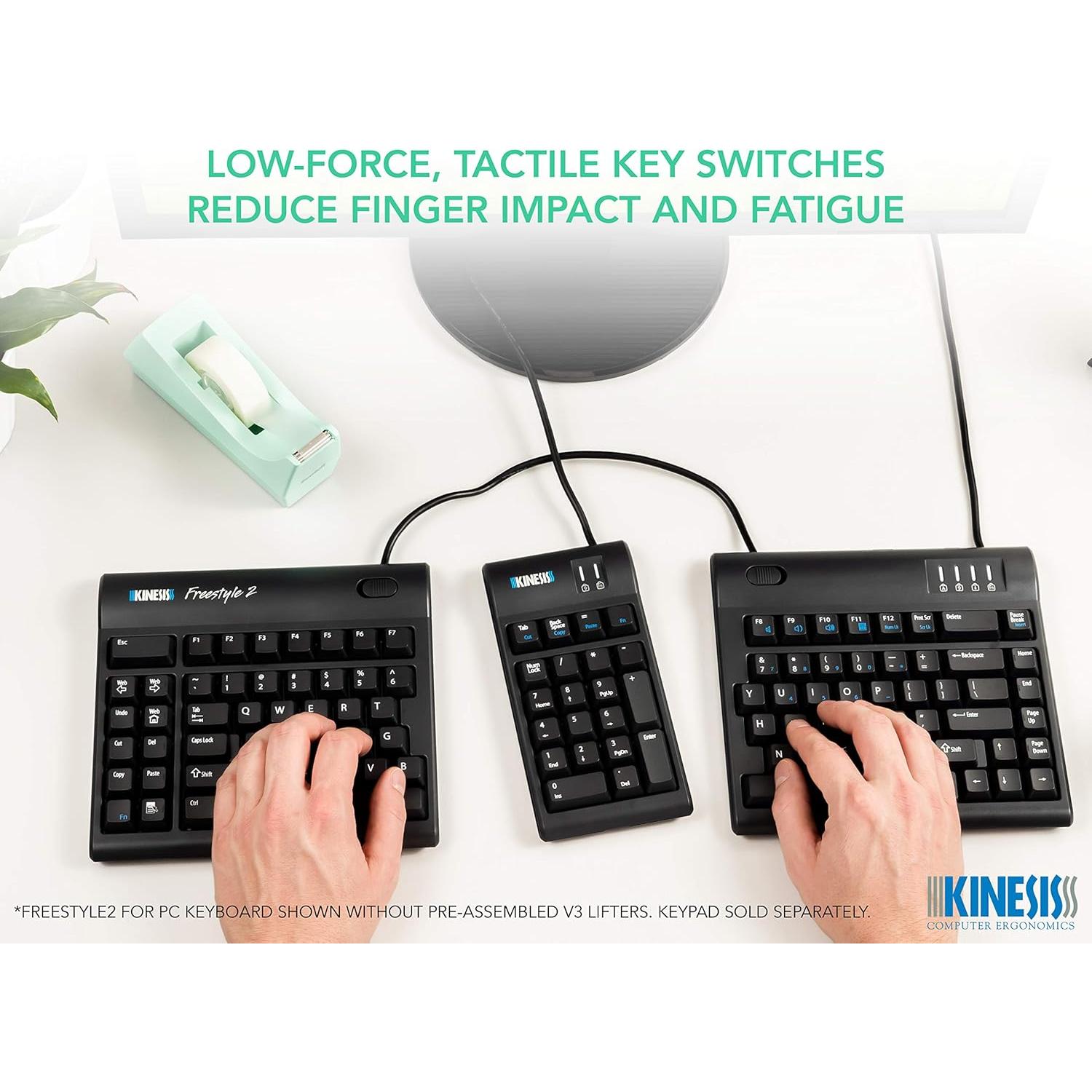 Teclado Ergonómico Kinesis Freestyle2 USB-A con Elevadores VIP3