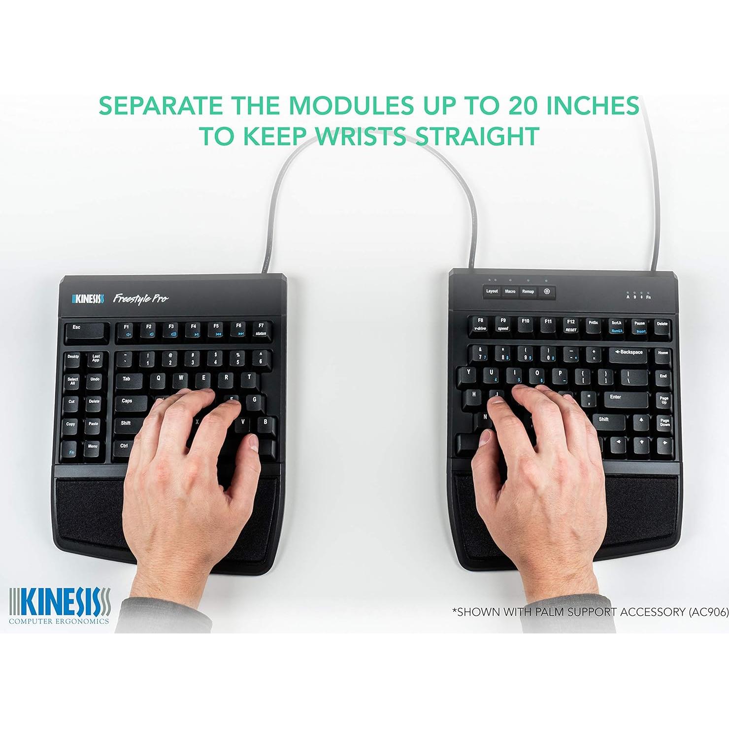 KINESIS USB-A Freestyle Pro Quiet Ergonomic Split Mechanical Keyboard (Cherry MX Silent Red Switches)