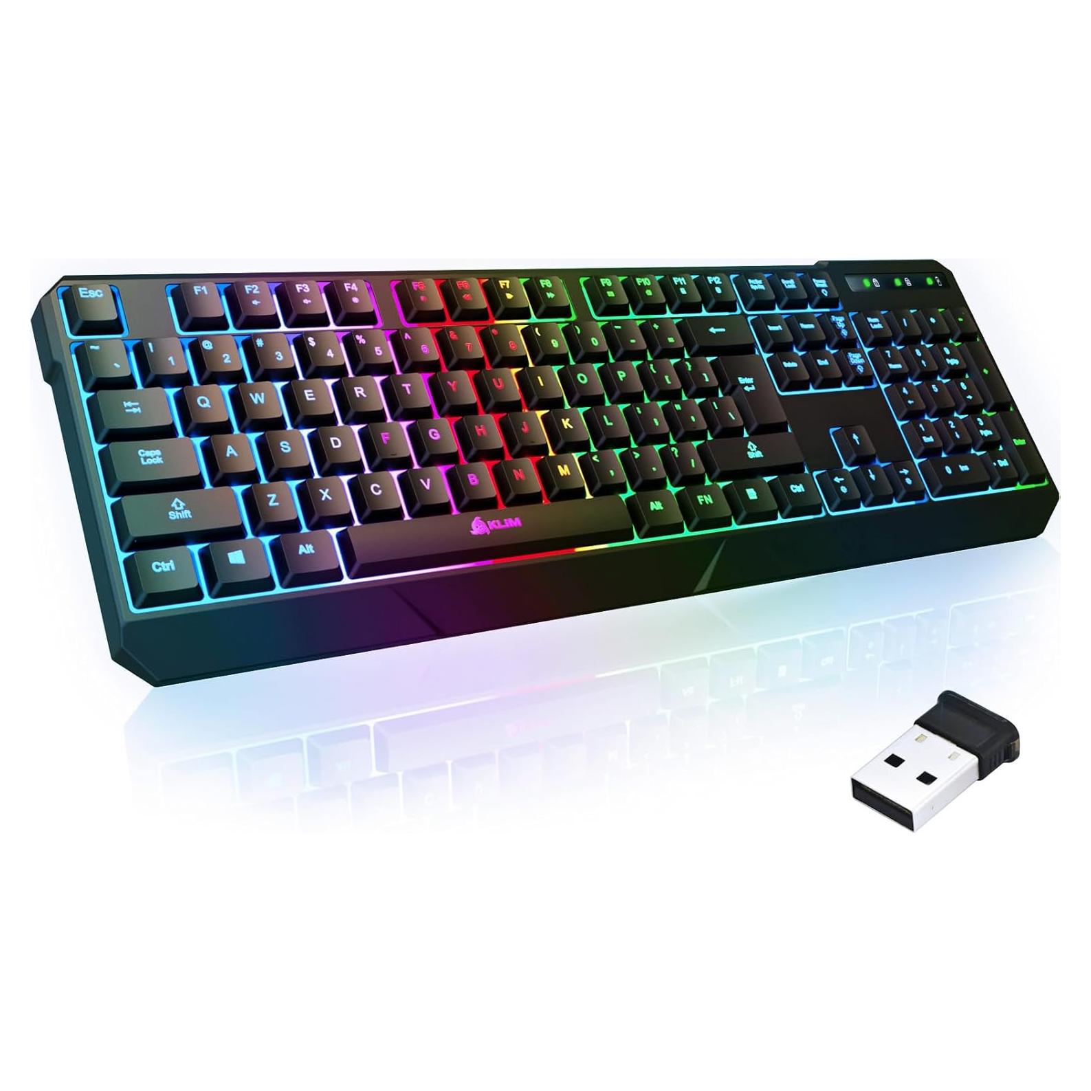 Teclado Gaming Inalámbrico KLIM Chroma RGB - Resistente al Agua