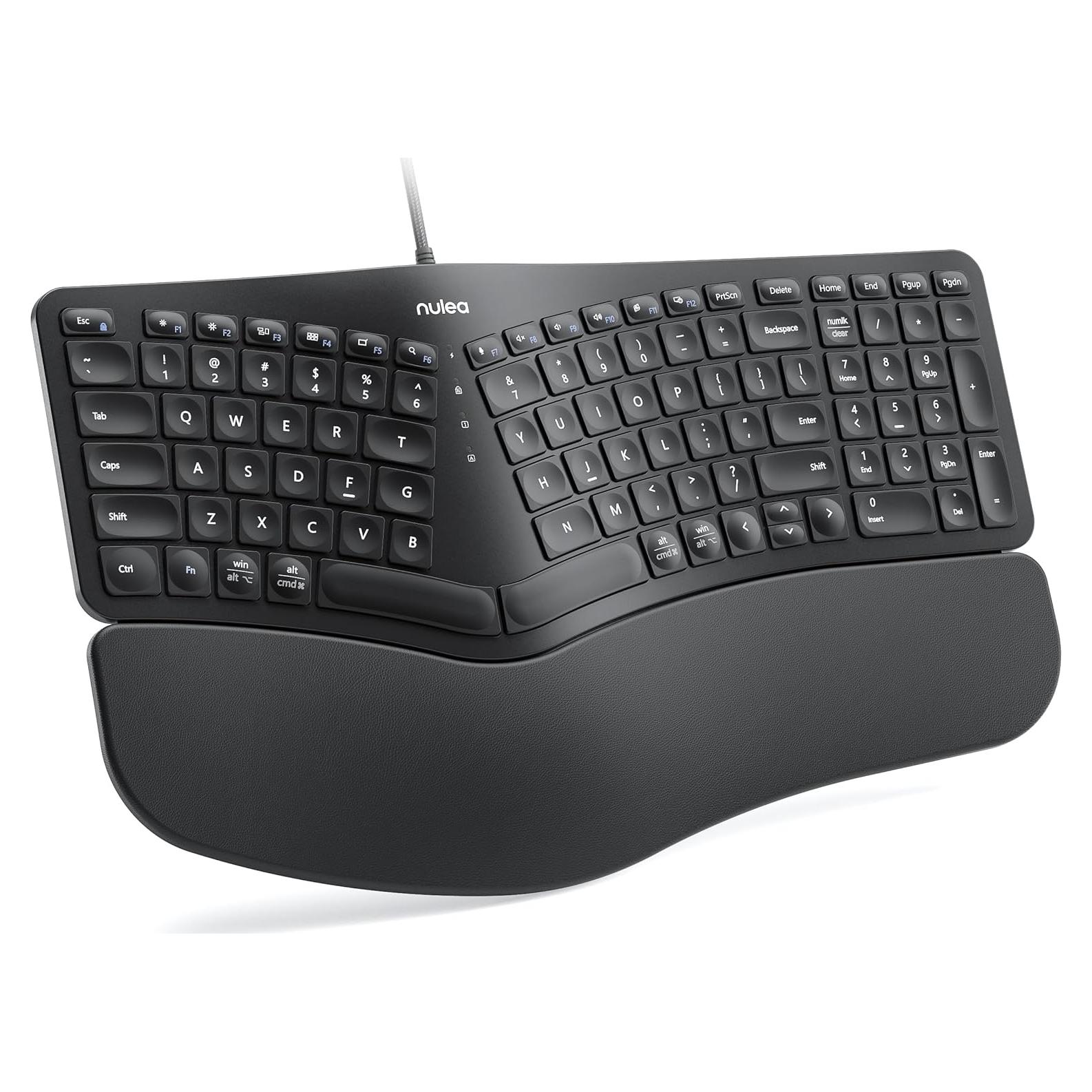 Teclado Ergonómico Nulea RT05C con Reposamuñecas Acolchado