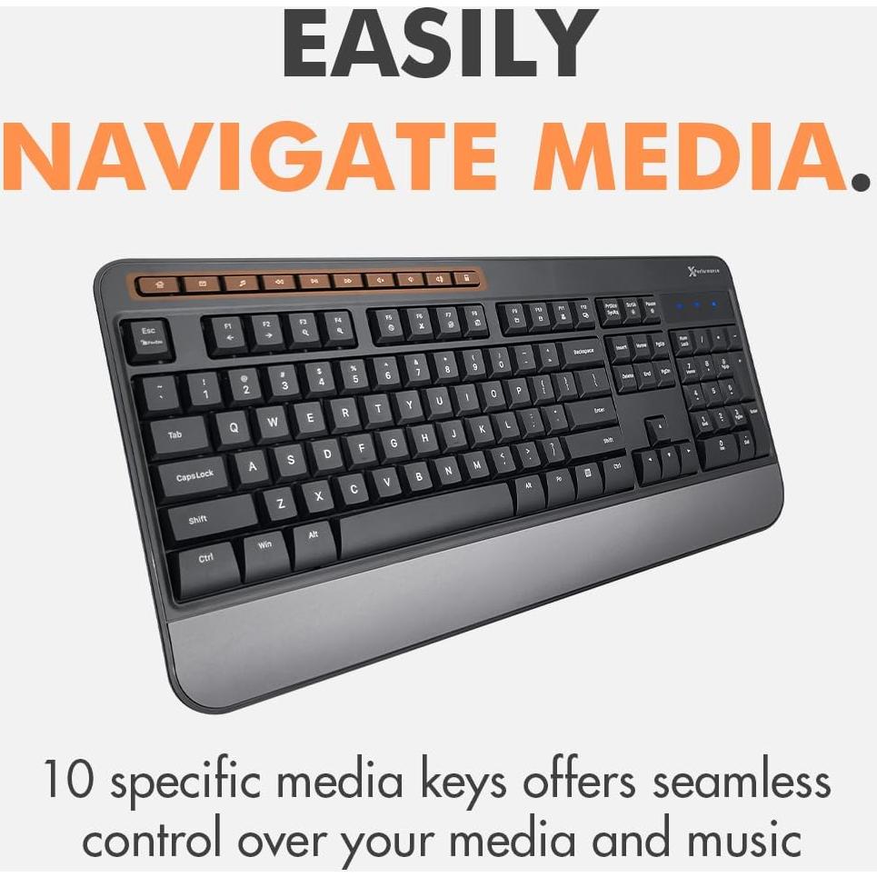 Teclado USB Ergonómico X9 con Reposamuñecas y 114 Teclas