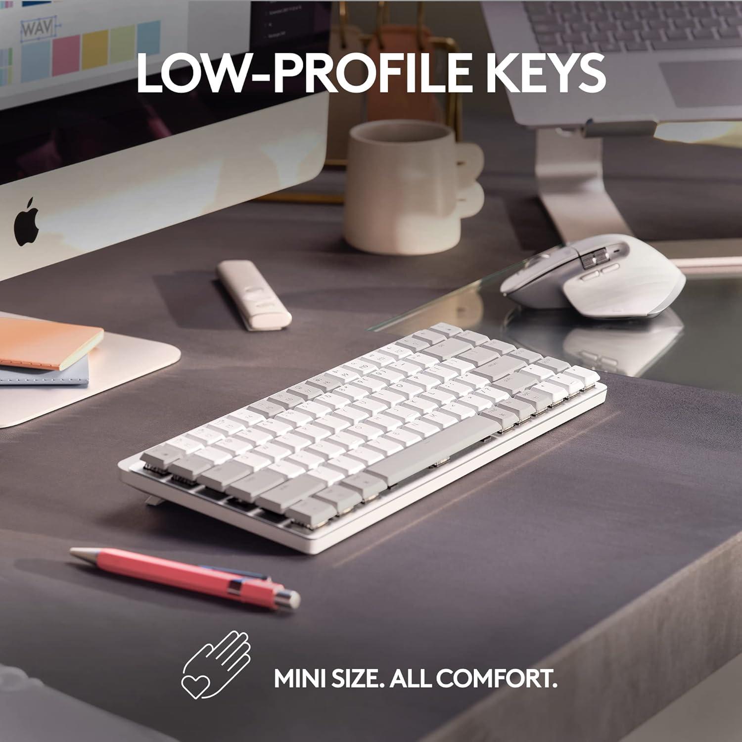 Teclado Inalámbrico Logitech MX Mechanical Mini para Mac - Gris Pálido