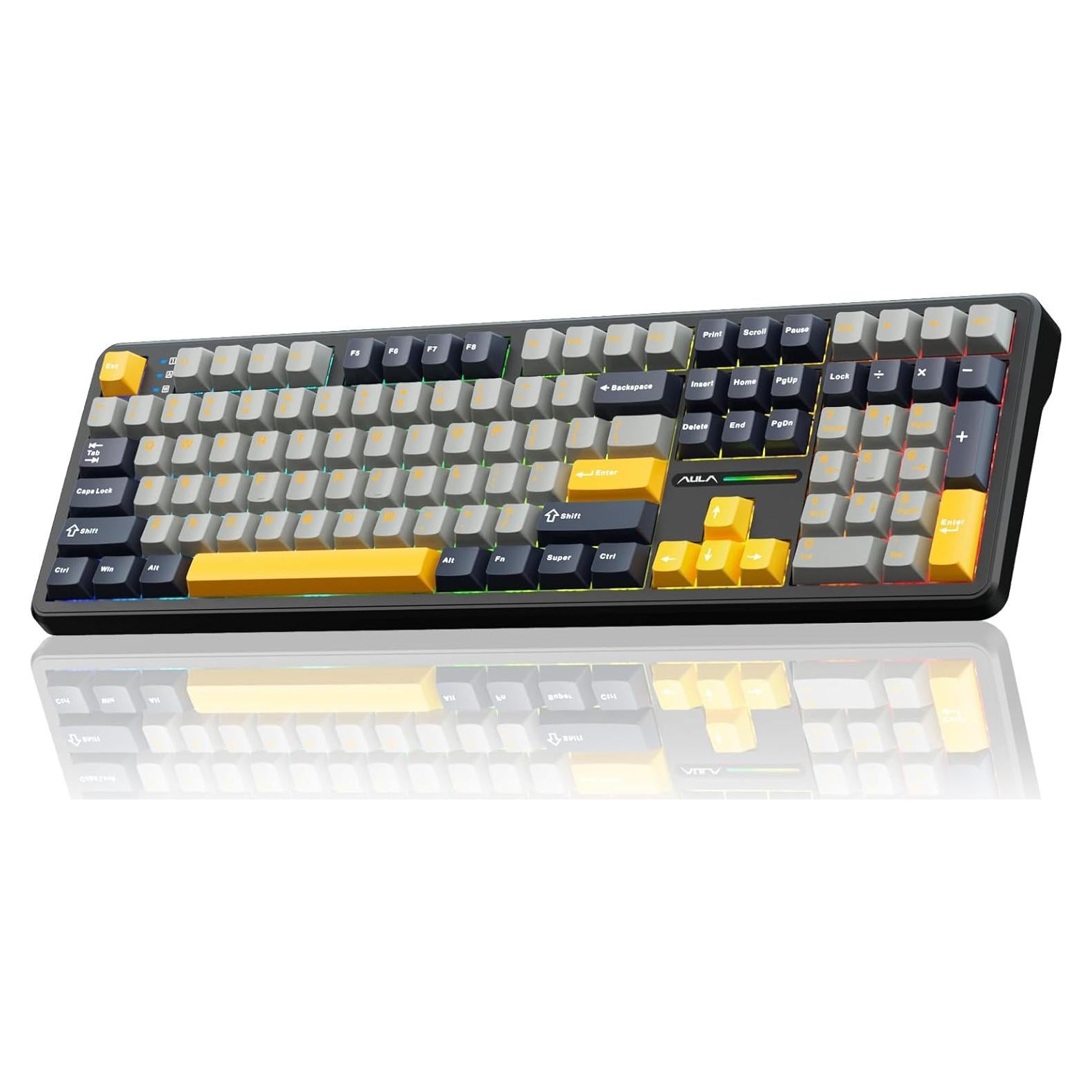 Teclado Mecánico Inalámbrico AULA F108 RGB 108 Teclas