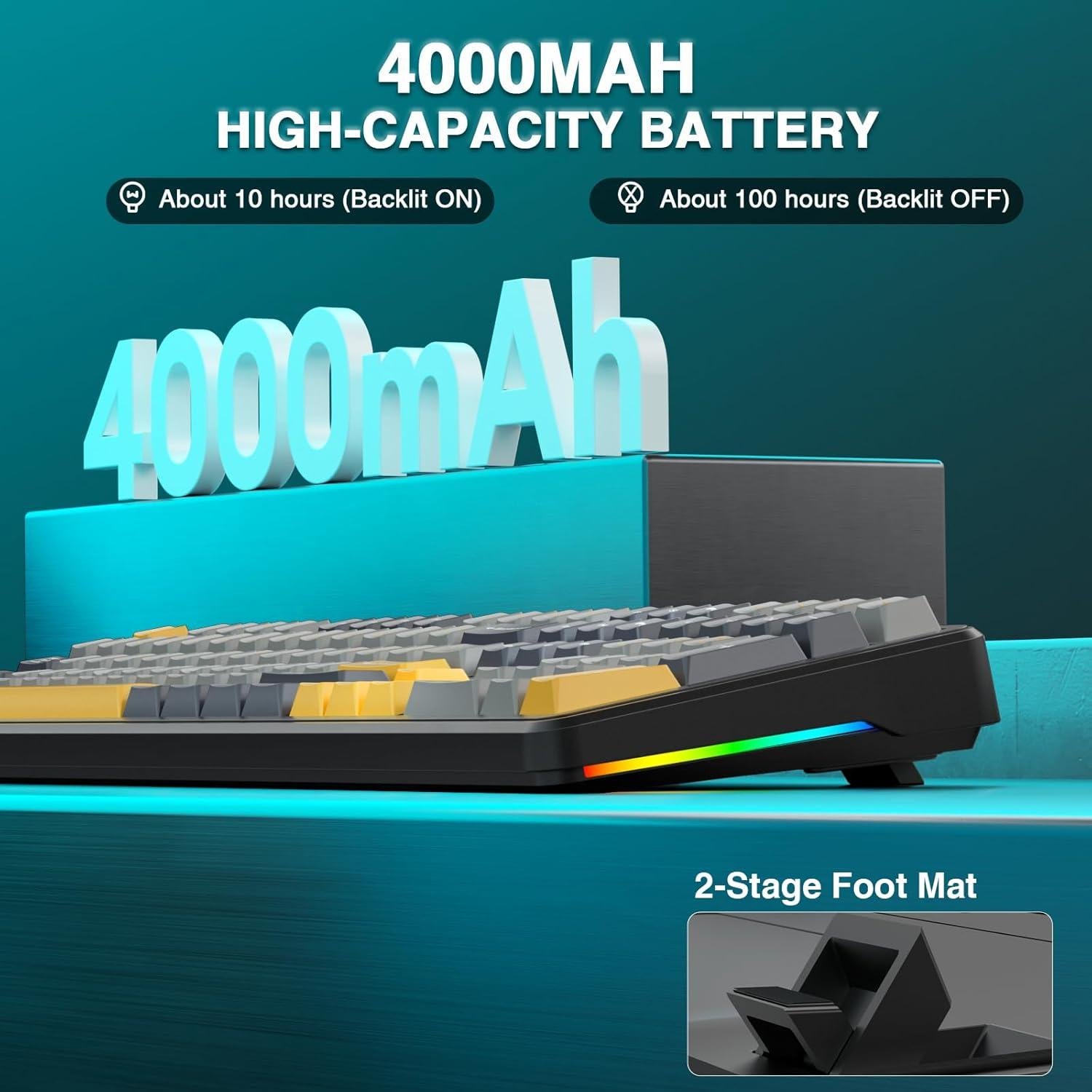 Teclado Mecánico Inalámbrico AULA F108 RGB 108 Teclas