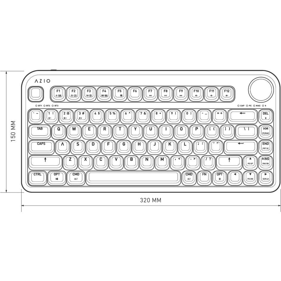 Teclado Mecánico Inalámbrico Azio IZO Iris Azul USB-BT5