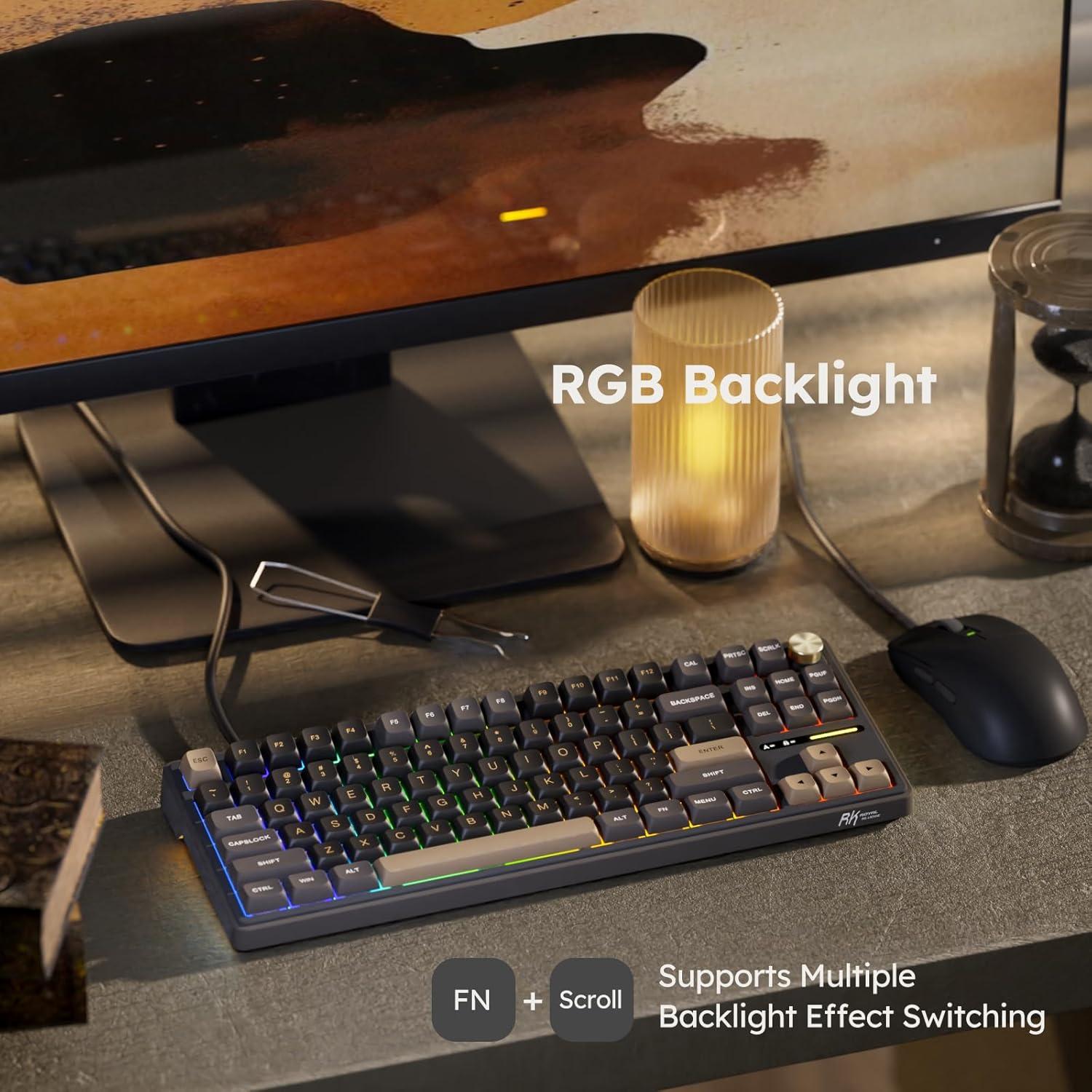 Teclado Mecánico RK Royal Kludge R87 Pro TKL 88 Teclas RGB