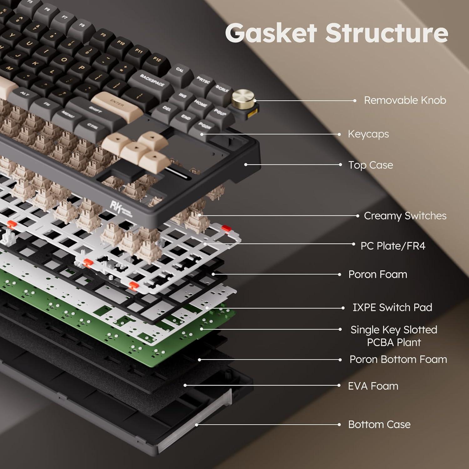 Teclado Mecánico RK Royal Kludge R87 Pro TKL 88 Teclas RGB