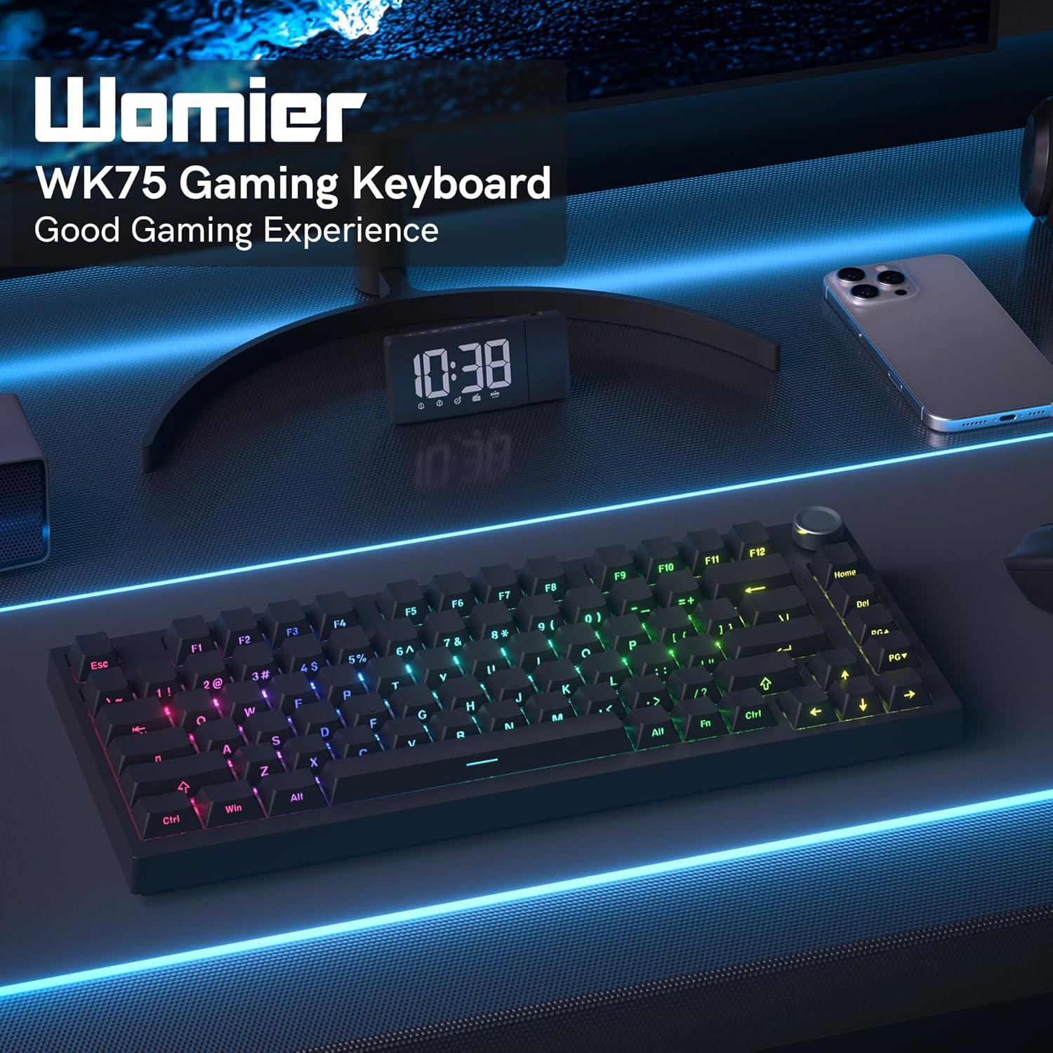 Teclado Mecánico Inalámbrico COSTOM WK75 RGB 75% - Negro