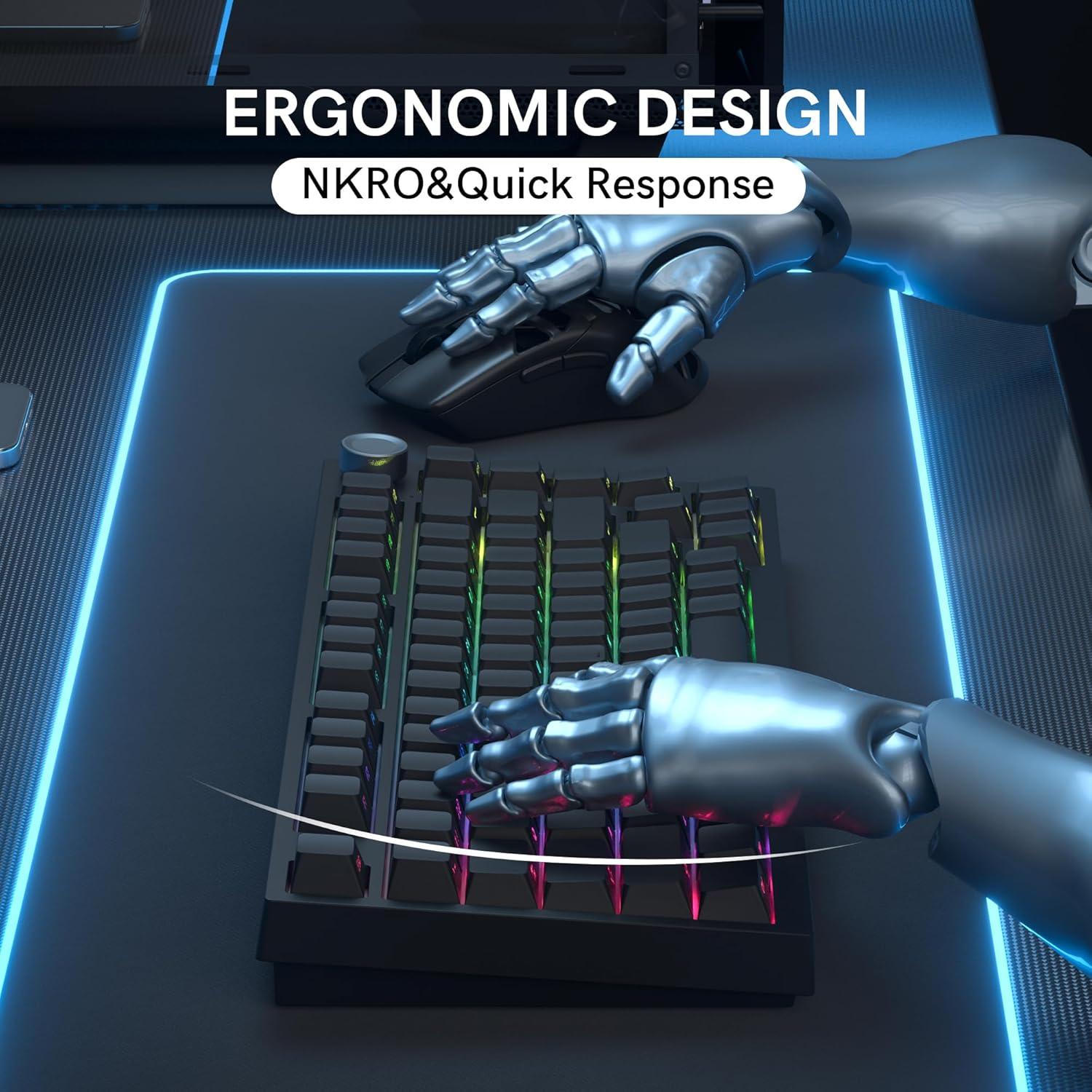 Teclado Mecánico Inalámbrico COSTOM WK75 RGB 75% - Negro