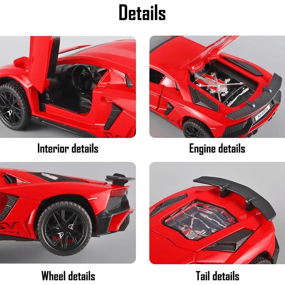 Coche Juguete Diecast Lambo Aventador LP750-4 1:32 Rojo