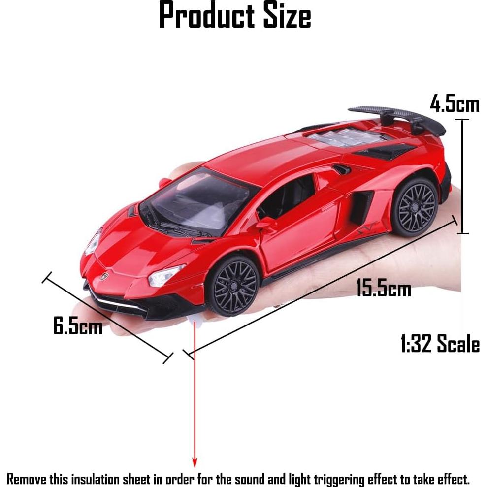 Coche Juguete Diecast Lambo Aventador LP750-4 1:32 Rojo