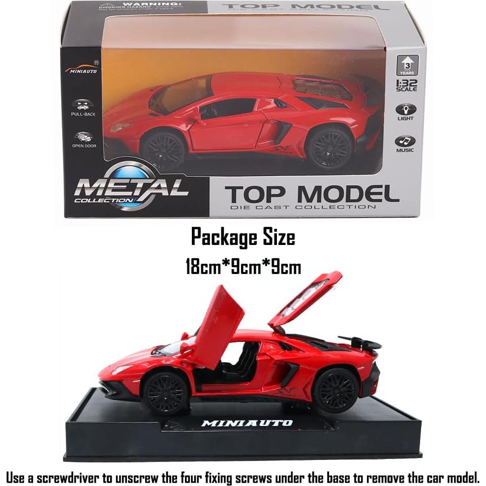 Coche Juguete Diecast Lambo Aventador LP750-4 1:32 Rojo