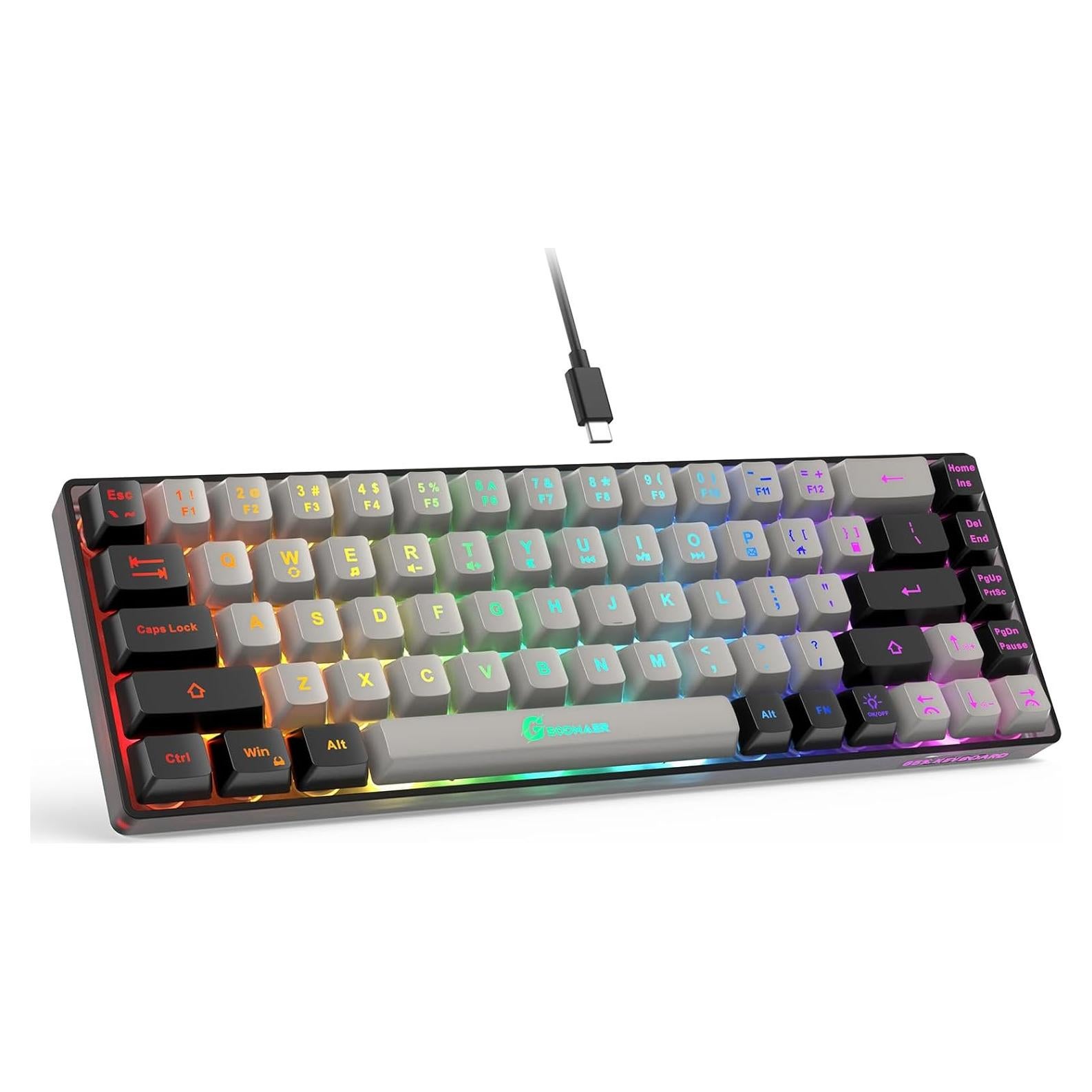 Teclado Gaming GEODMAER GM68 65% Retroiluminado con Cable